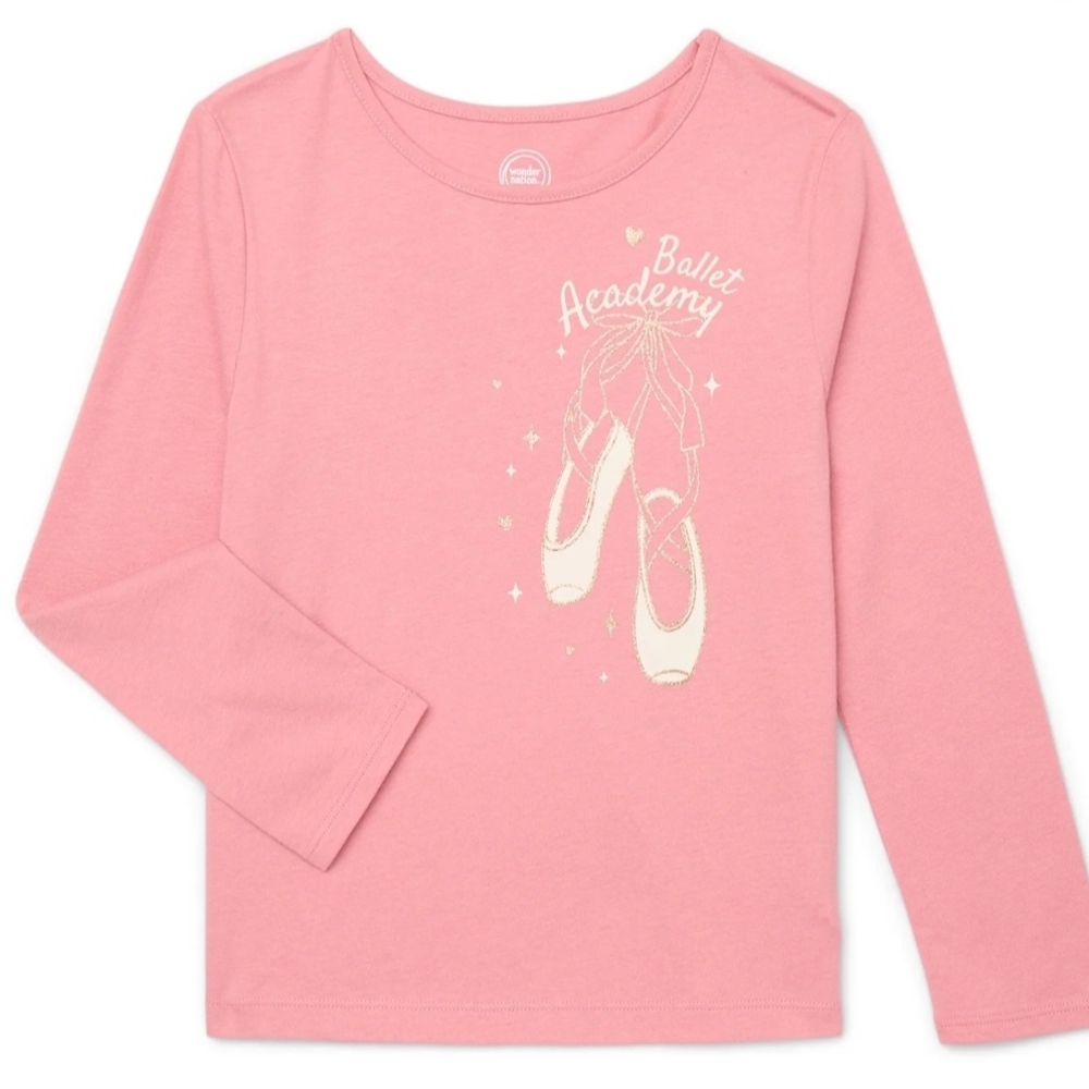 wonder nation Pink Ballet Academy Long-Sleeve Graphic Tee